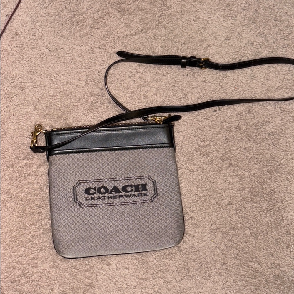 Coach Leatherware Gray and Black Crossbody